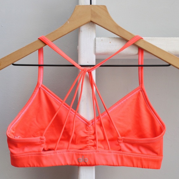 ALO Bright Orange 4 Way Racerback Sports Bra Size Medium - Picture 2 of 5